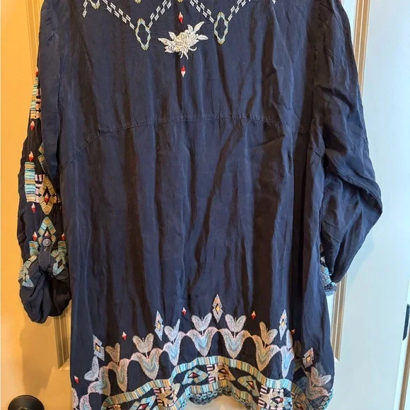 Anthropologie Black Embroidered Tunic XL - Picture 10 of 12